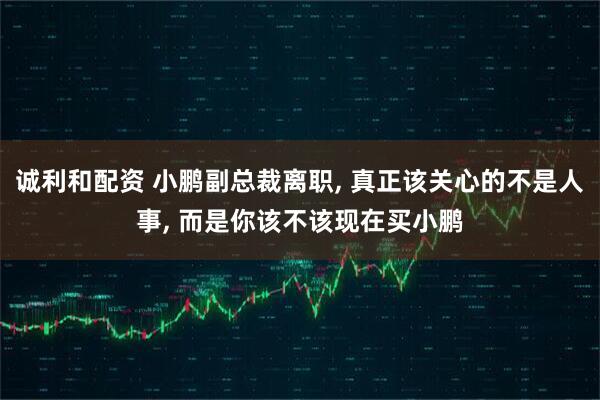 诚利和配资 小鹏副总裁离职, 真正该关心的不是人事, 而是你该不该现在买小鹏